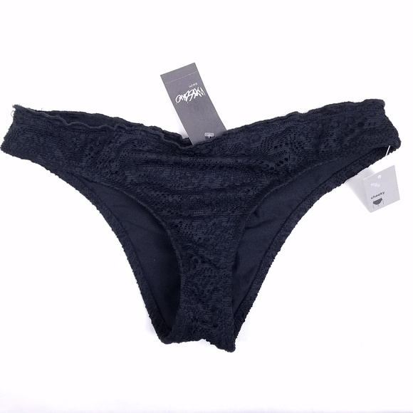 Mossimo Crochet Cheeky Swim Bikini Bottom Black S - Picture 4 of 8